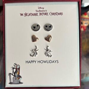 Disney The Nightmare Before Christmas Silver and Brown Earring Set